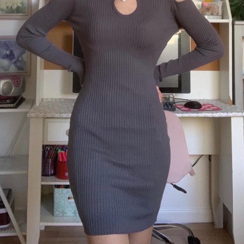 Grey body tight dress